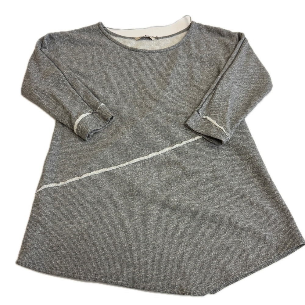 Soft‎ Surroundings Shirt Womens Small Gray Exposed Seam Tunic Comfy